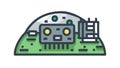 Modern CPU with Data Flow. Processor Speed Icon, vector design Generative AI Royalty Free Stock Photo