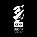 Modern craft beer drink isolated vector logo sign for bar, pub or brewery, isolated on black background.