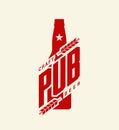 Modern craft beer drink vector logo sign for bar, pub or brewery, isolated on dark background.