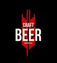 Modern craft beer drink vector logo sign for bar, pub or brewery, isolated on dark background.