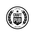 Modern craft beer drink vector logo sign for bar, pub, brewhouse or brewery isolated on white background