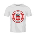 Modern craft beer drink vector logo sign for bar, pub, brewhouse or brewery isolated on white t-shirt mock up.