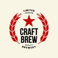 Modern craft beer drink vector logo sign for bar, pub, store, brewhouse or brewery isolated on light background.