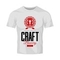 Modern craft beer drink vector logo sign for brewery, pub, brewhouse isolated on white t-shirt mock up.