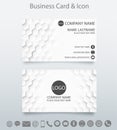 Modern creative business card template and icon.Embossed geometric white background Royalty Free Stock Photo