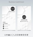 Modern creative business card template and icon.Embossed geometric white background Royalty Free Stock Photo