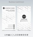 ModeModern creative business card template and iconrn creative business card template and icon.Embossed geometric white background Royalty Free Stock Photo