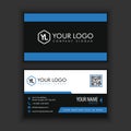 Modern Creative and Clean Business Card Template with blue black Royalty Free Stock Photo