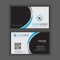 Modern Creative and Clean Business Card Template with blue chrome