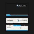 Modern Creative and Clean Business Card Template with blue dark Royalty Free Stock Photo