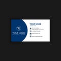 Modern Creative and Clean Business Card Template with blue dark