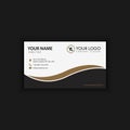 Modern Creative and Clean Business Card Template with gold dark