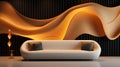 Modern and Creative 3D Abstraction Wallpaper behind the luxuary sofa room