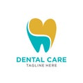 Simple unique modern Creative dental care clean blue teeth logo vector