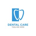 Simple unique modern Creative dental care clean blue teeth logo vector