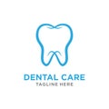 Simple unique modern Creative dental care clean blue teeth logo vector