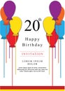 Modern creative Happy Birthday balloons card