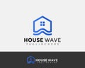Modern Creative House Wave Logo Design Vector Illustration template