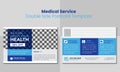 Modern creative medical healthcare postcard template.