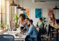 Modern Creative Office Team Working In Bright Workspace Royalty Free Stock Photo
