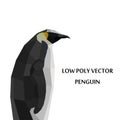 Abstract vector polygonal penguin isolated on white.