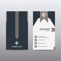 Modern Creative vertical Clean Business Card Template with blue dark color . Fully editable