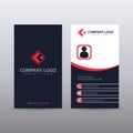 Modern Creative vertical Clean Business Card Template with Red blue color . Fully editable Royalty Free Stock Photo