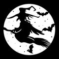 Modern creative witch logo. Halloween.
