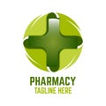 Modern cross pharmacy logo. Vector illustration.