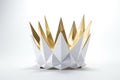 Modern Crown With Clean Lines And Geometric Shapes, Exuding Contemporary Elegance On White Background. Generative AI
