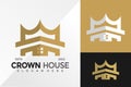 Modern Crown House Elegant Logo Design Vector illustration template Royalty Free Stock Photo