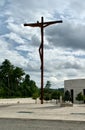 Modern crucifix sculpture in Fatima