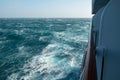 Modern cruise ship traveling through rough seas Royalty Free Stock Photo