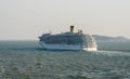 Modern cruise ship traveling through rough seas Royalty Free Stock Photo