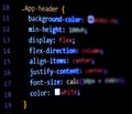 Modern CSS3 cascade style sheet programming code for HTML coding. Royalty Free Stock Photo