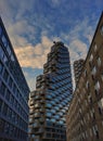 Modern cube-like building against the sky