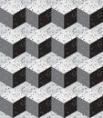 Modern cubes seamless design in grey scale with decorative triangles. seamless geometric background Royalty Free Stock Photo