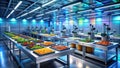 Modern culinary innovation a sleek, high-tech food preparation facility showcases advanced equipment and efficient workflow for Royalty Free Stock Photo