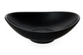 Modern curve bowl, Empty black bowl in oval shape isolated on white background with clipping path, Side view