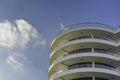 Modern curved hotel building closeup i