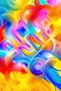 Modern curved shapes rainbow colors background