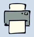 The printer is printing. Vector drawing icon Royalty Free Stock Photo