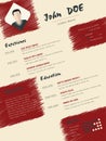 Modern cv curriculum vitae resume with scribbled elements Royalty Free Stock Photo
