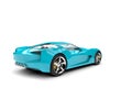 Modern cyan blue concept sports car - rear view Royalty Free Stock Photo