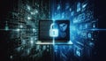 Modern Cybersecurity Concept with Laptop and Lock