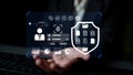 Modern Cybersecurity Concept with User Interface Elements Featuring Login Credentials, Data Protection Icons, and Royalty Free Stock Photo