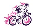 Modern Cycling Action Silhouette Logo