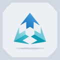 Modern 3D Arrow Triangle Logo Royalty Free Stock Photo