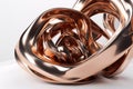 Twisted Copper Waves in Burnished Bronze: A Modern Minimalist 3D Render