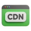 Modern 3d cdn icon representing content delivery network for web and digital distribution services Royalty Free Stock Photo